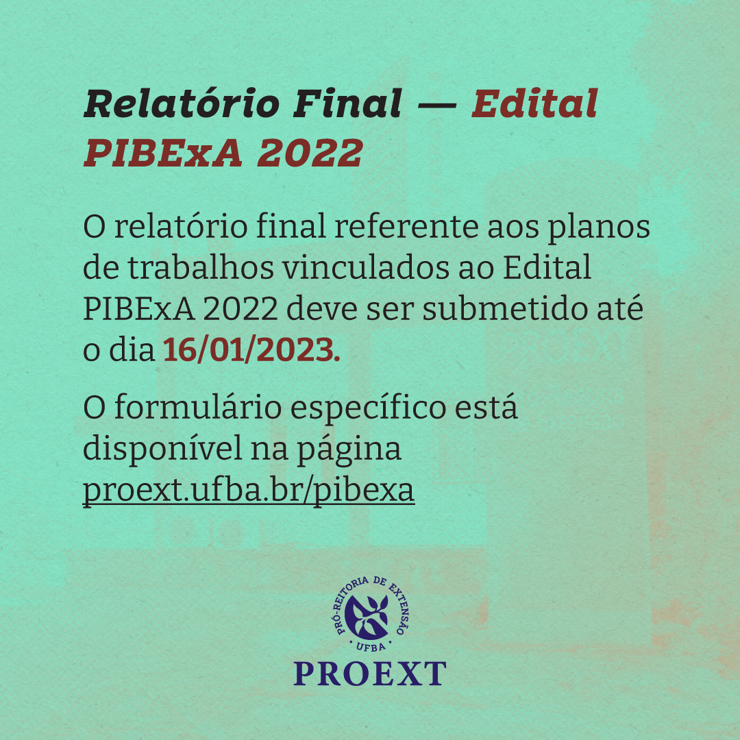 EDITAL PIBEX/PROEX Nº 01/2022 — UNIVASF Universidade Federal do